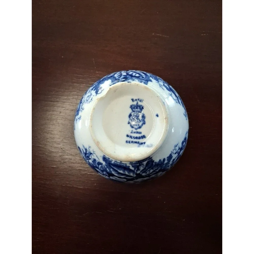 Antique 1800s Royal Bonn Germany WILDROSE Blue Transfer Ware 5
